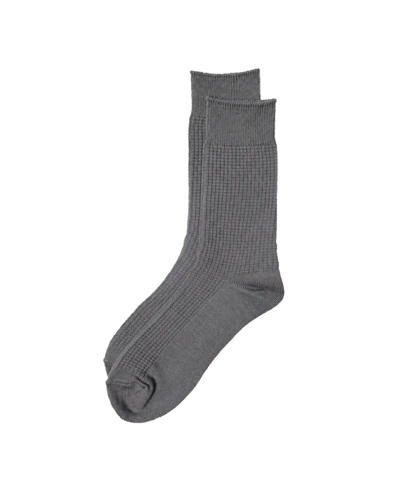FGS Originals Waffle Crew Socks / M.Gray